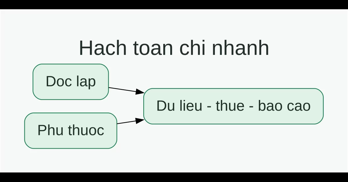 So sánh chi nhánh hạch toán độc lập và hạch toán phụ thuộc theo dữ liệu, thuế và báo cáo quản trị